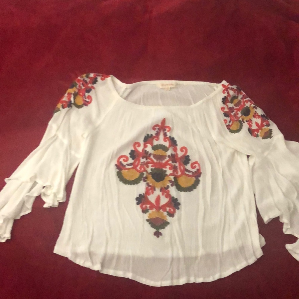 Embroidered peasant shirt